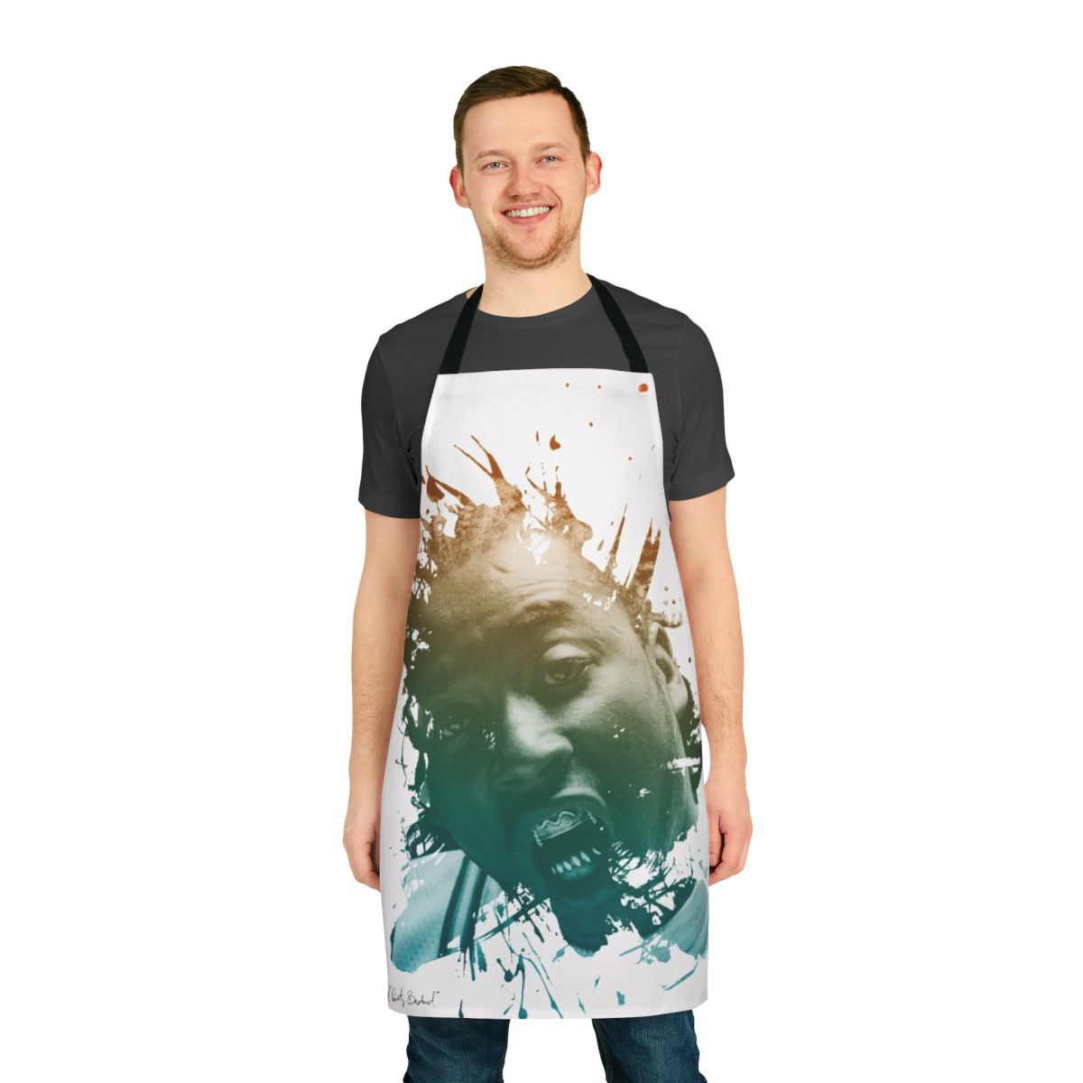 Ol' Dirty Bastard inspired fan art apron featuring a portrait of the legendary rapper