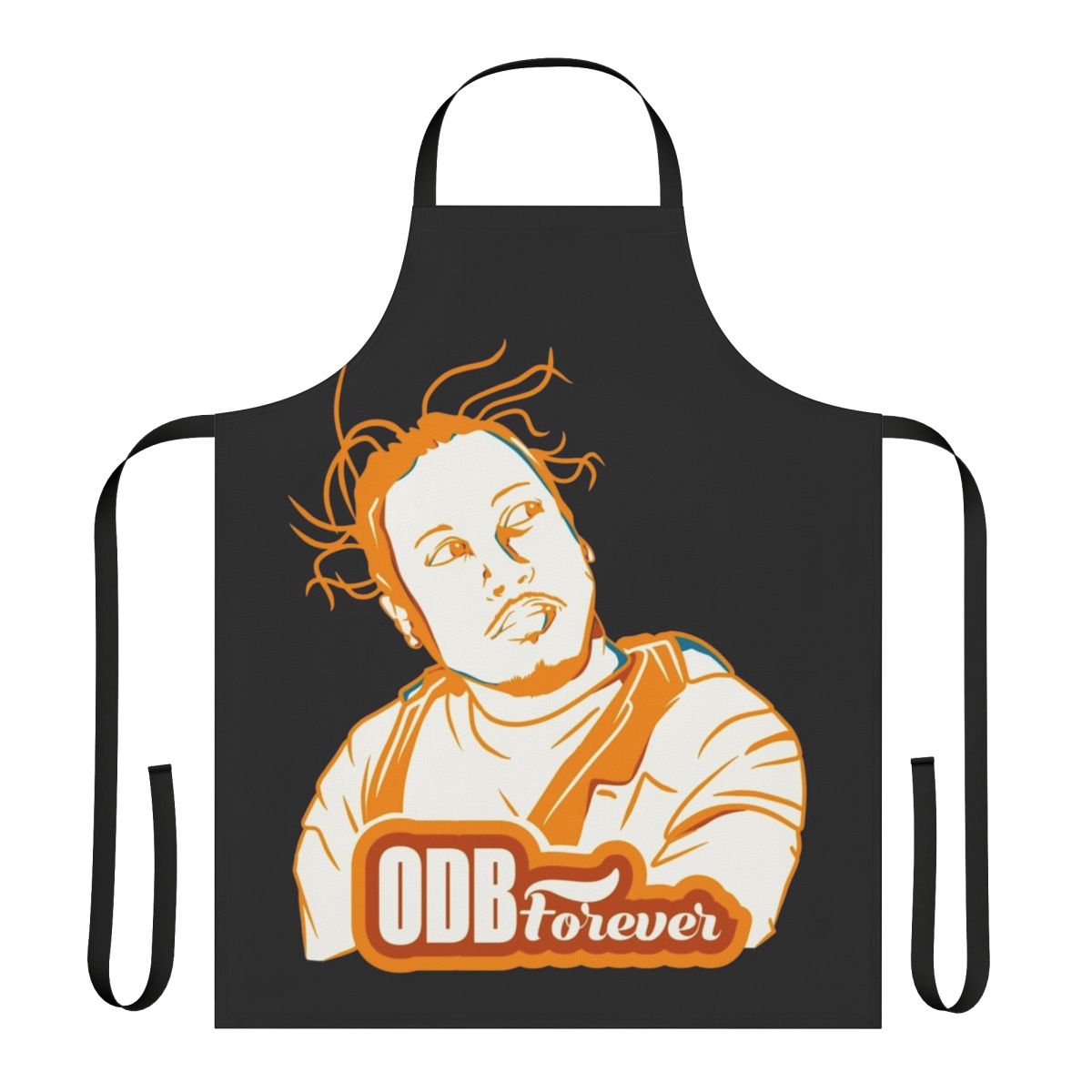 Ol' Dirty Bastard inspired graffiti style kitchen apron with bold text and design