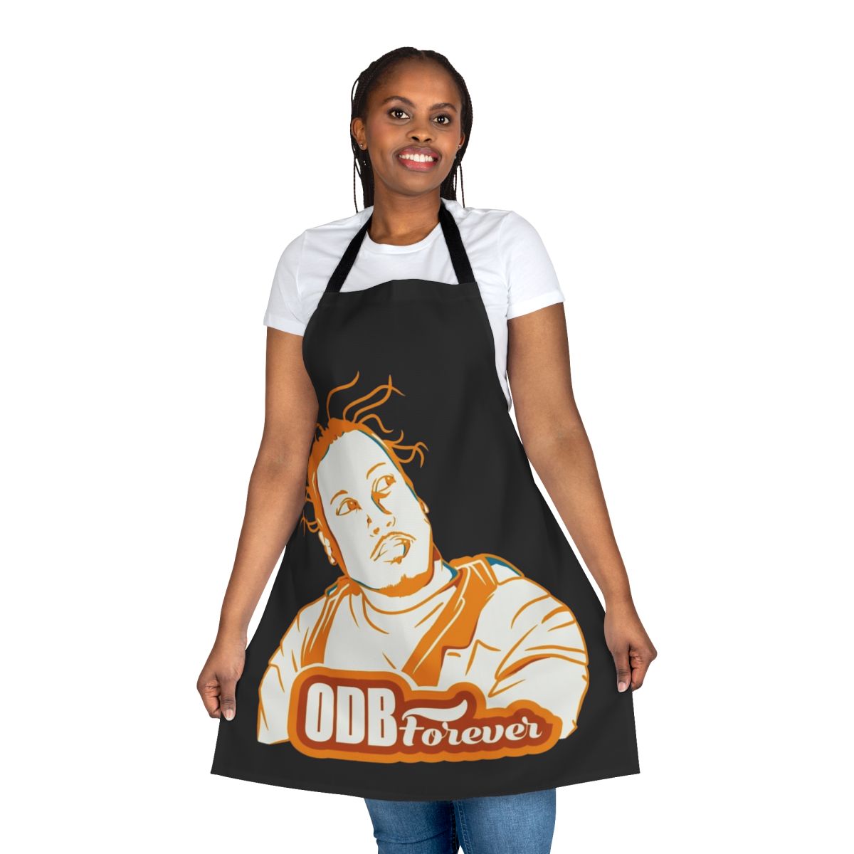 Ol' Dirty Bastard inspired graffiti style kitchen apron with bold text and design