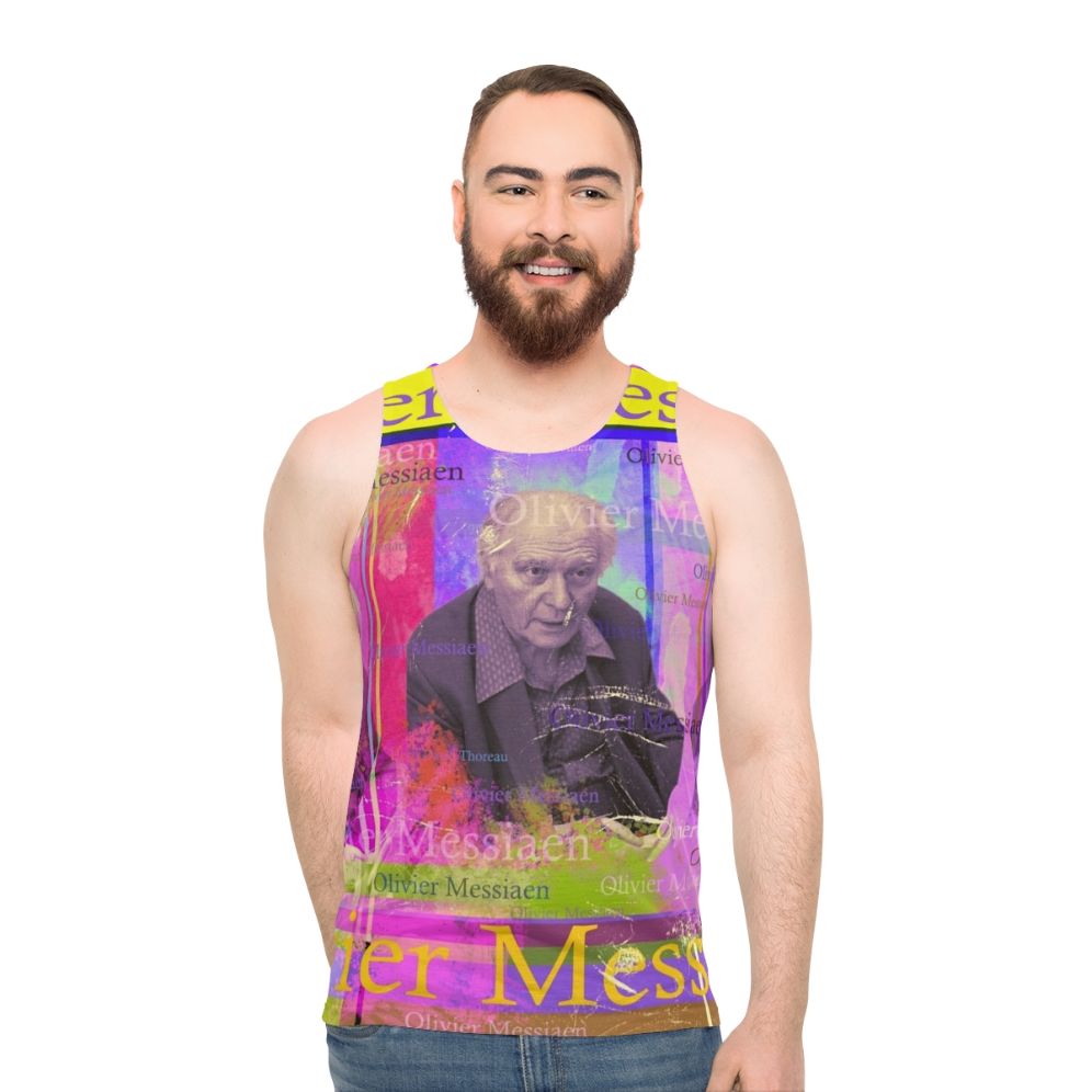 Olivier Messiaen composer portrait unisex tank top