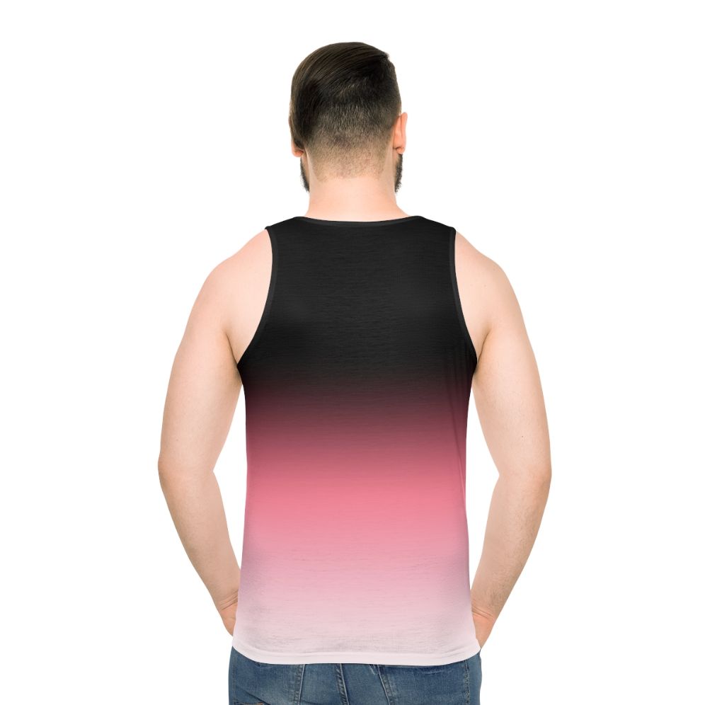 Black, pink, and white ombre dip dye unisex tank top