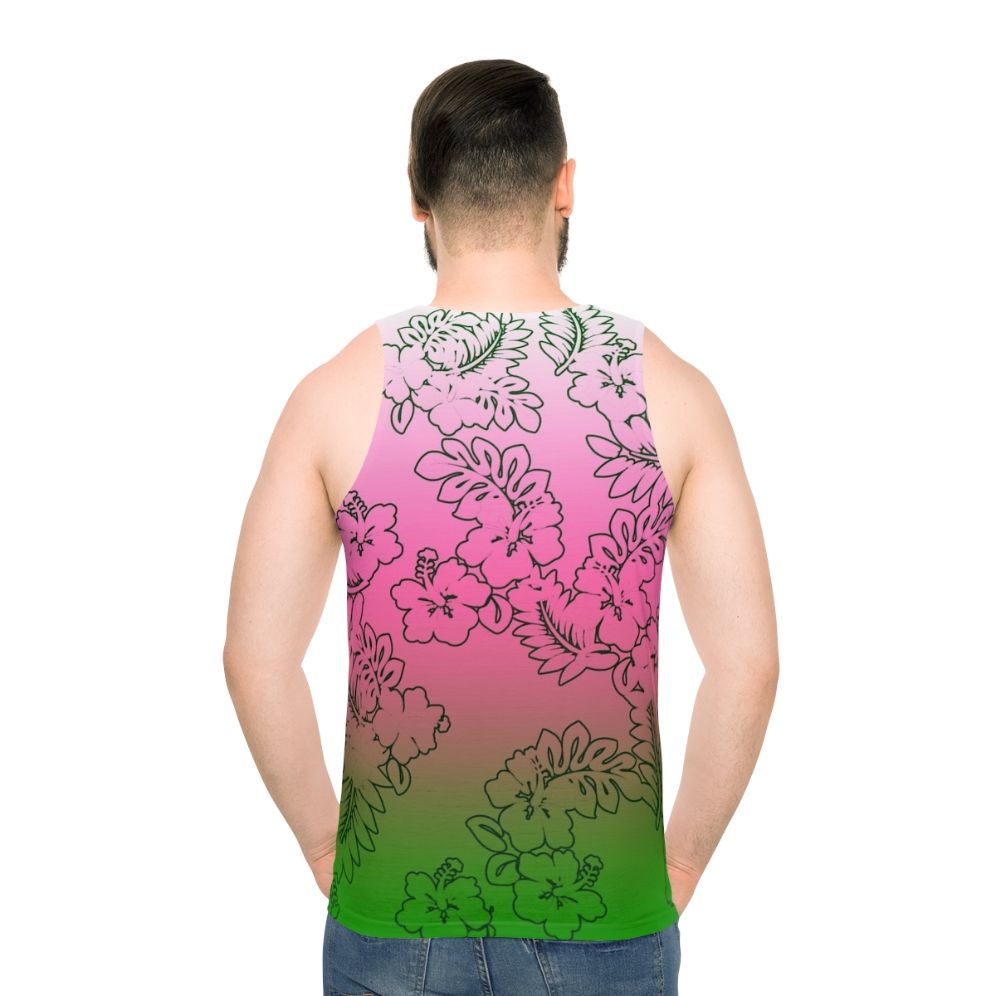 Ombre floral hibiscus unisex tank top