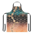 Ombre, geometric cubes pattern on a modern apron for the kitchen or home.