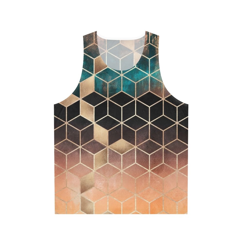 Ombre Geometric Cubes Unisex Tank Top