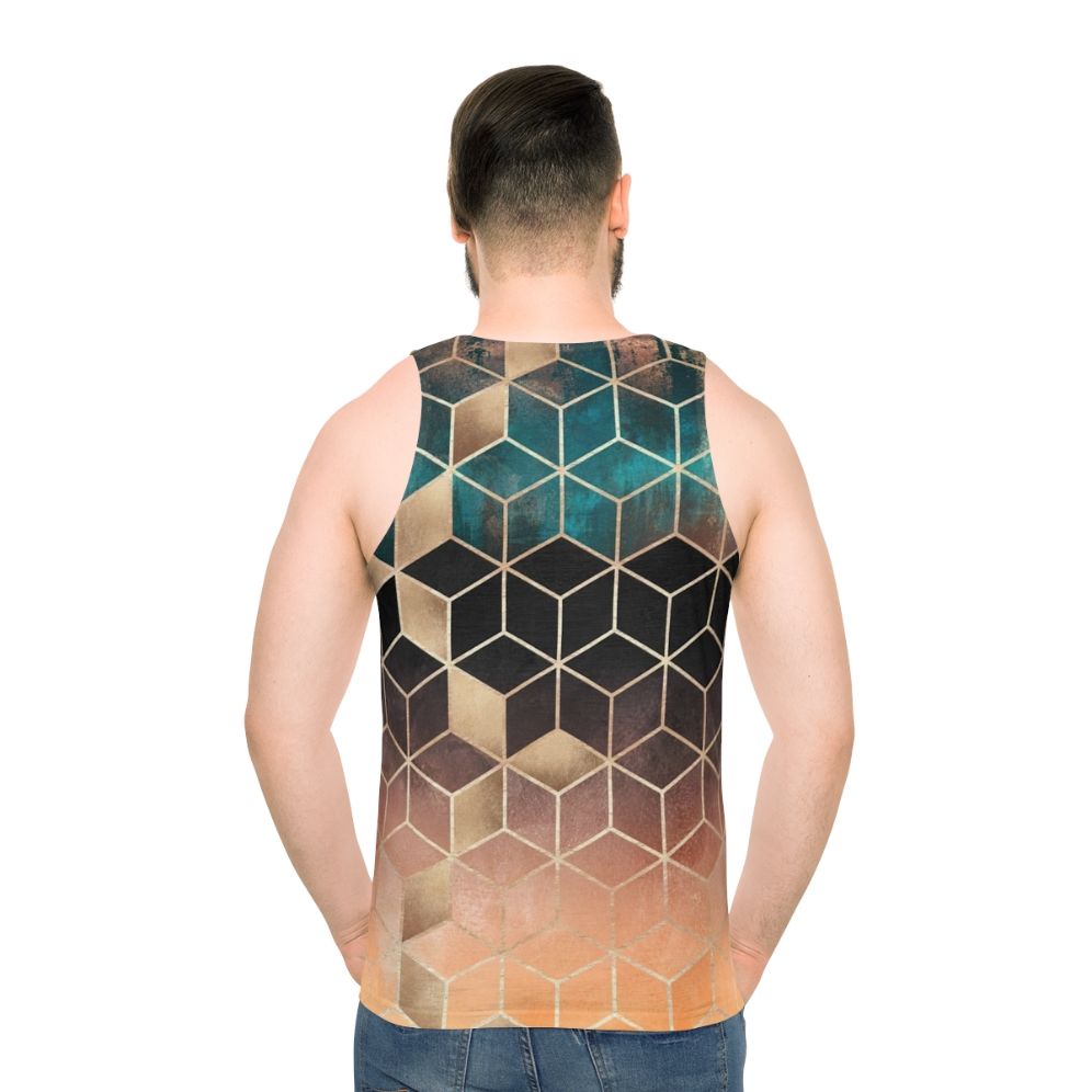 Ombre Geometric Cubes Unisex Tank Top