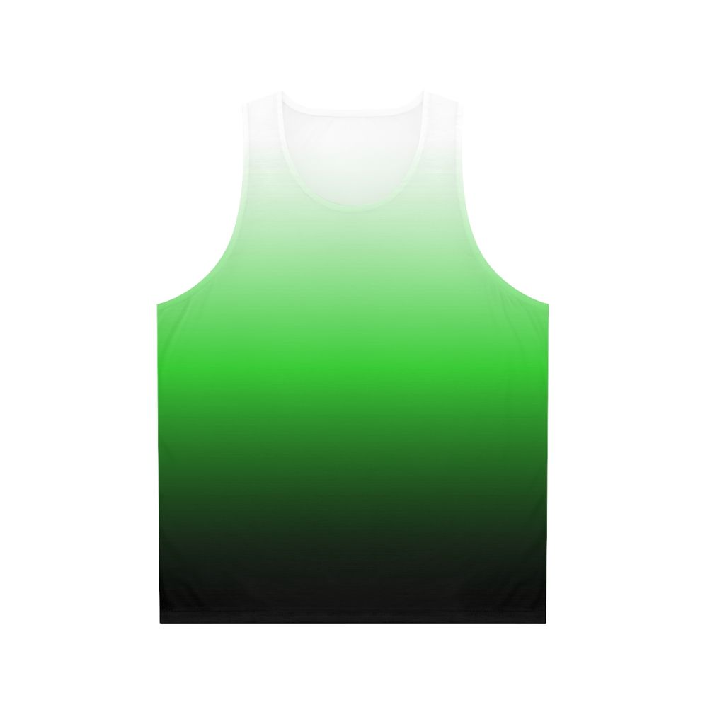 Ombre green to black unisex tank top