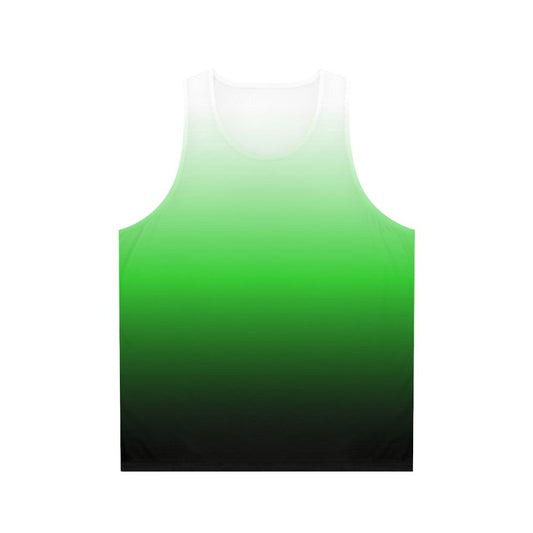 Ombre green to black unisex tank top