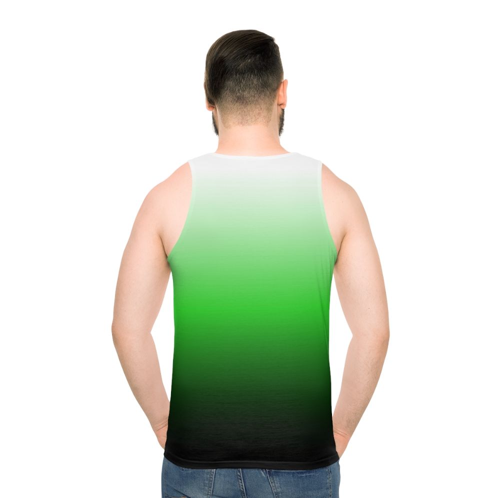 Ombre green to black unisex tank top