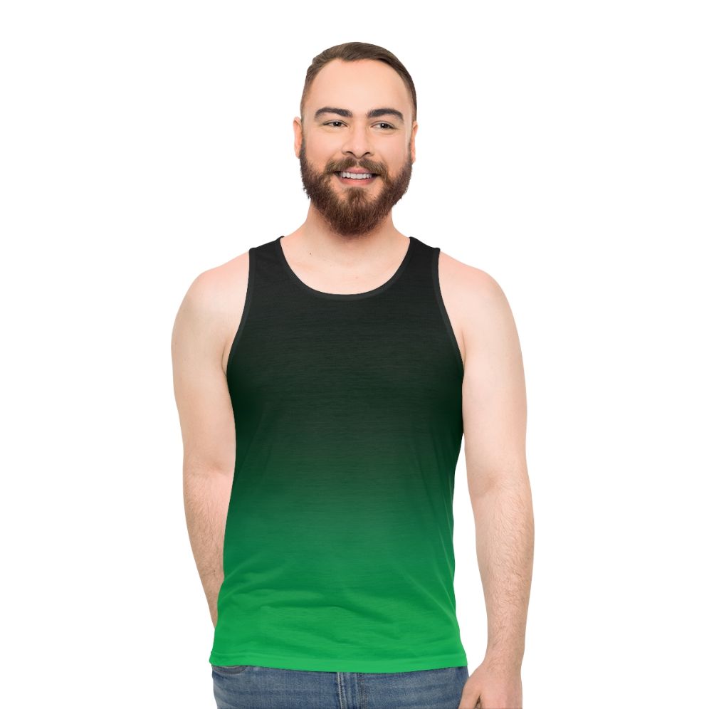Ombre green minimalist unisex tank top