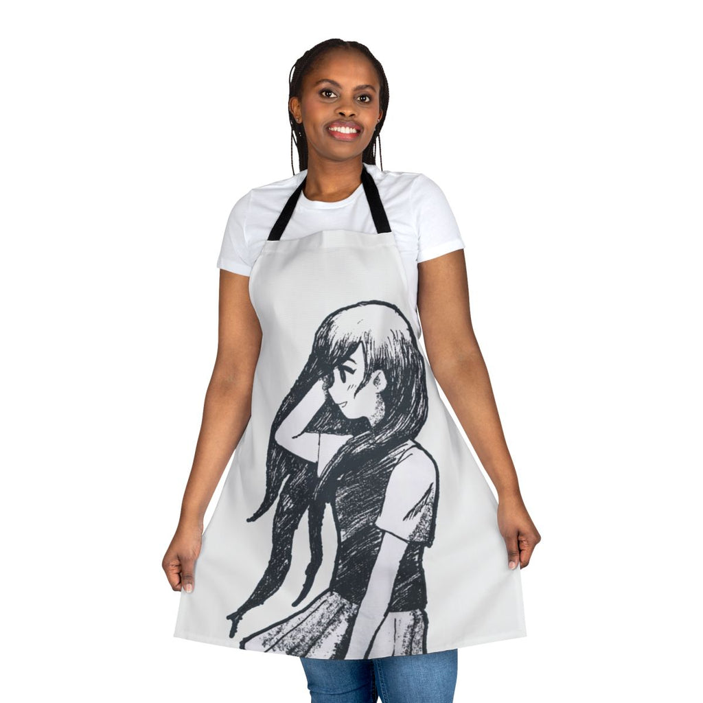 Vibrant blue and yellow Omori-themed apron with character imagery