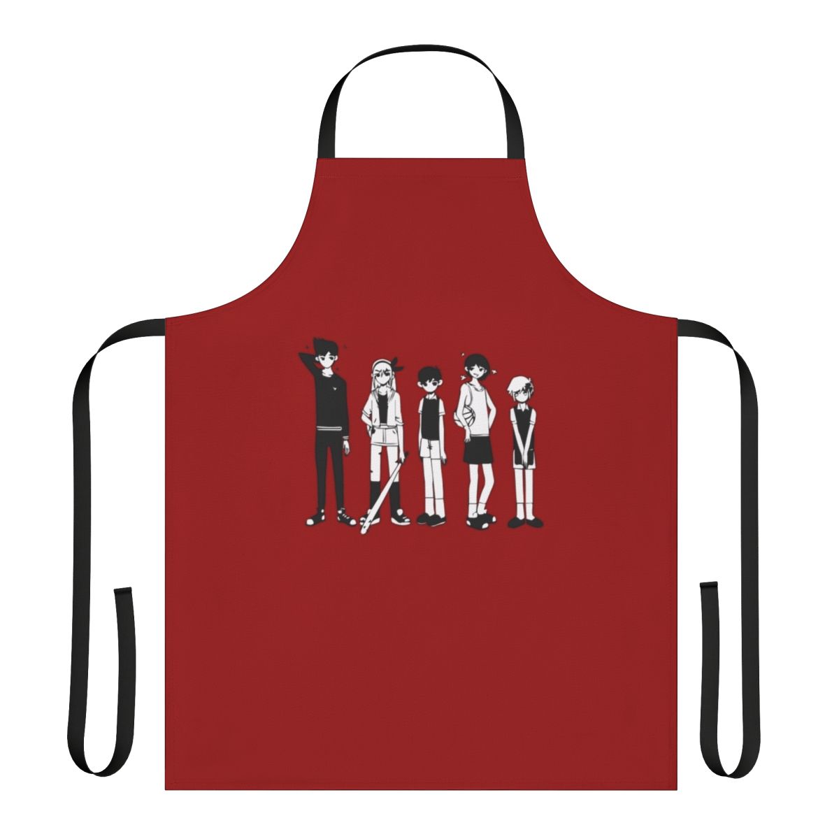 Omori Inspired Black and White Apron - High-Quality Merchandise for Omori Fans
