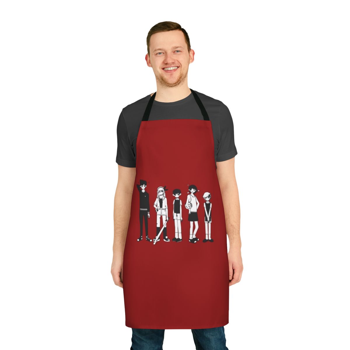 Omori Inspired Black and White Apron - High-Quality Merchandise for Omori Fans