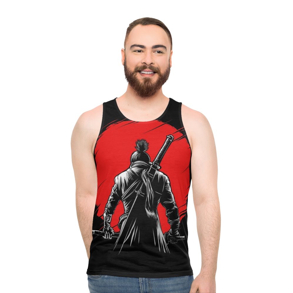 One Armed Wolf Red Sun Unisex Tank Top