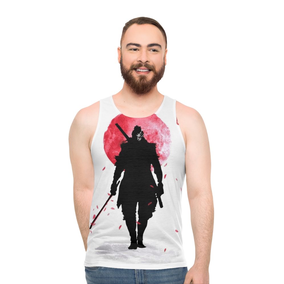 One Armed Wolf Unisex Tank Top with Samurai and Japanese Inspired Design