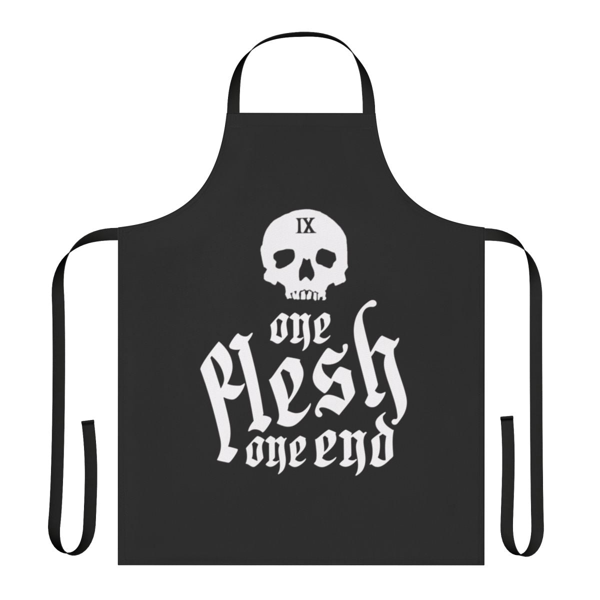 One Flesh One End book-inspired apron with Gideon Nav and Harrowhark Nonagesimus designs