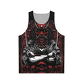 Oni Japanese Demon Unisex Tank Top with Skull Sakura Design