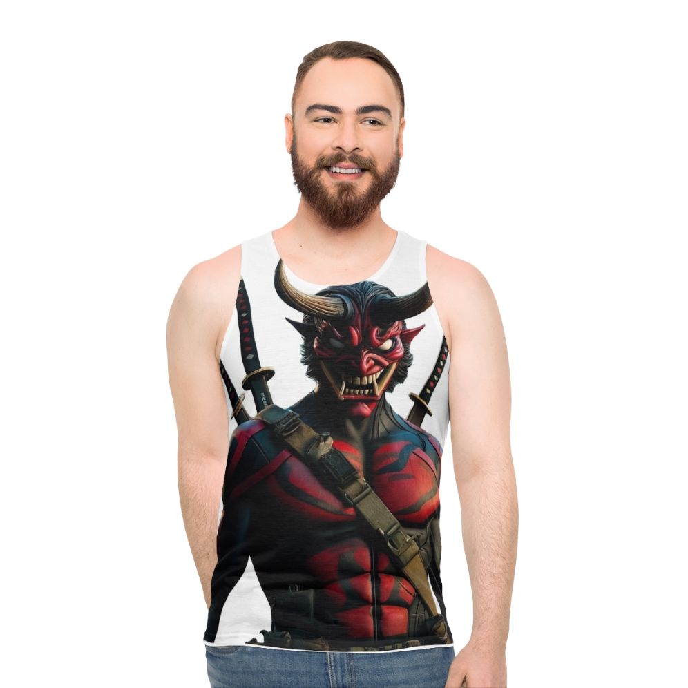 Onipool anime-inspired superhero graphic tank top