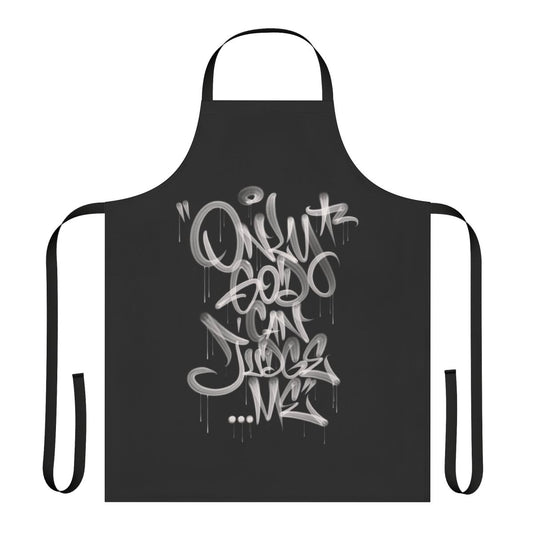 "Only God Can Judge Me" rap-inspired apron featuring 2pac, Tupac, and hip hop design elements