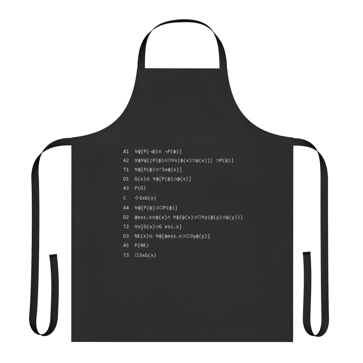 Ontological Proof Apron featuring Gödel's Philosophical Argument Design