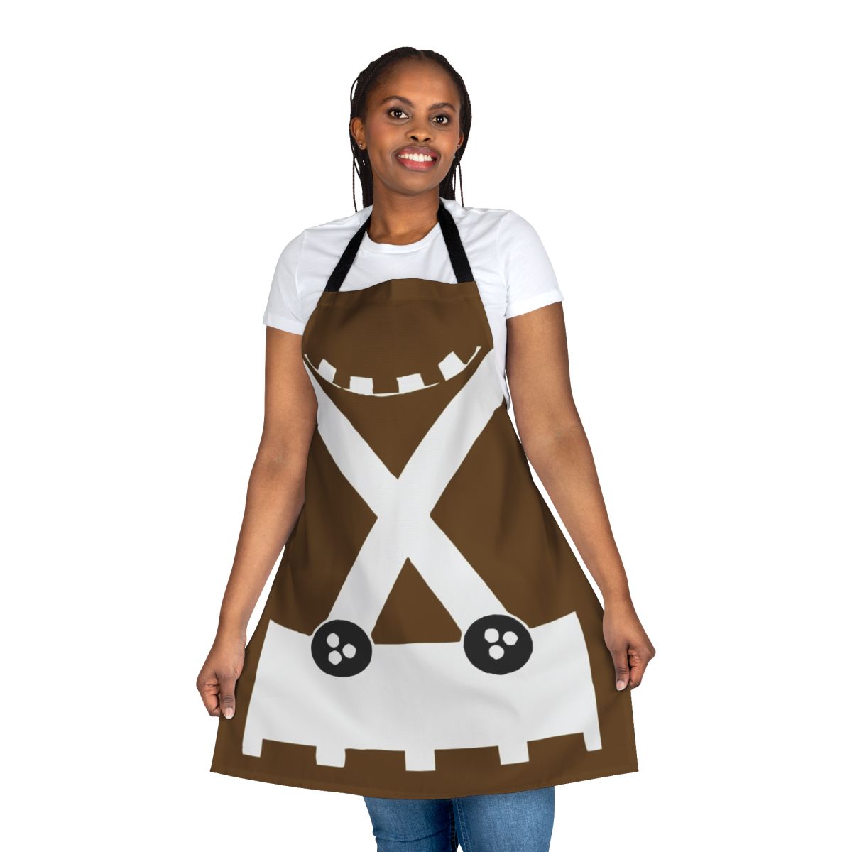 Oompa Loompa inspired apron with bold stripes and whimsical design