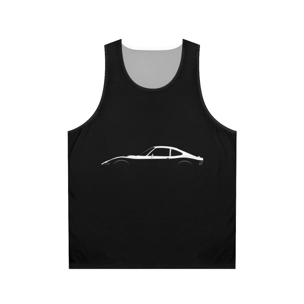 Opel GT sportscar silhouette unisex tank top