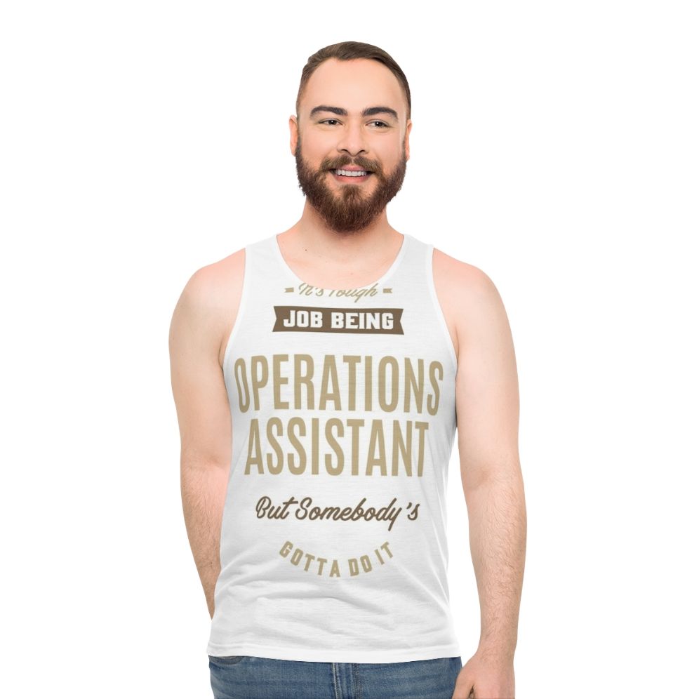 Unisex operations assistant graphic tank top