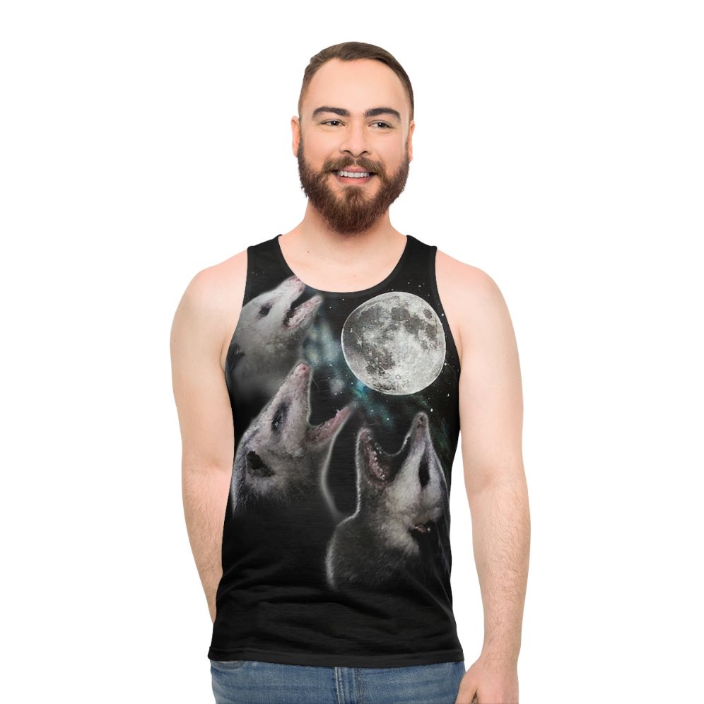 Unisex opossum moon triple moon tank top