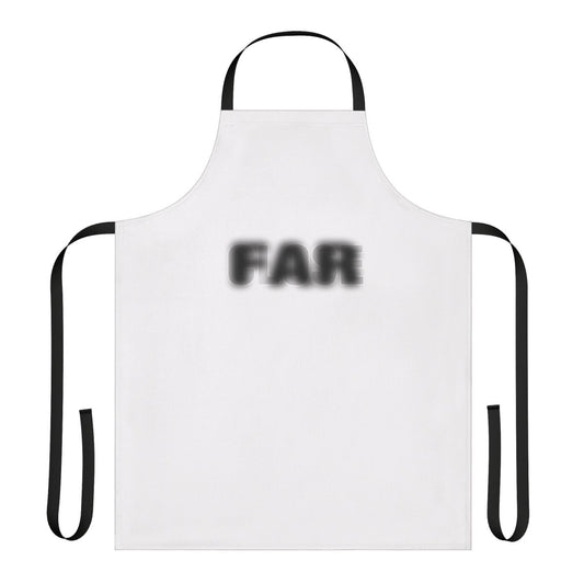 Optical illusion black and white apron with close and far visual effect