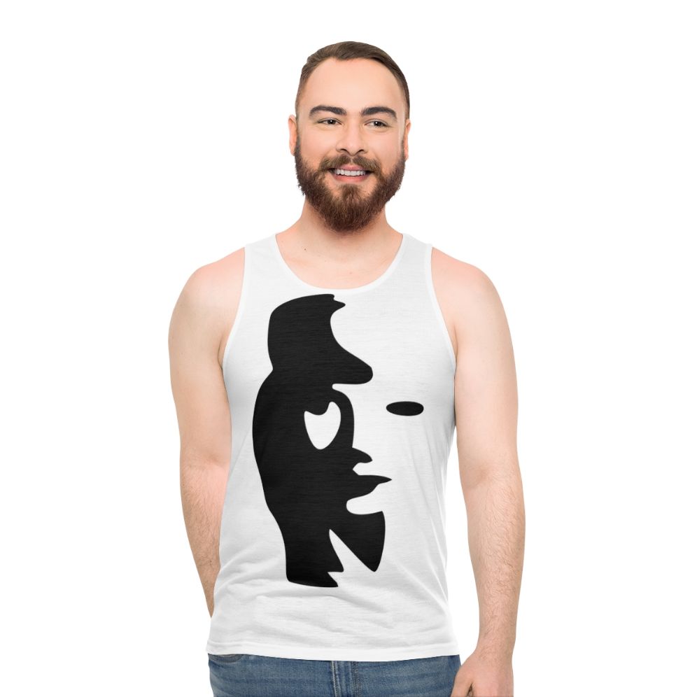 Optical illusion saxophone player unisex tank top