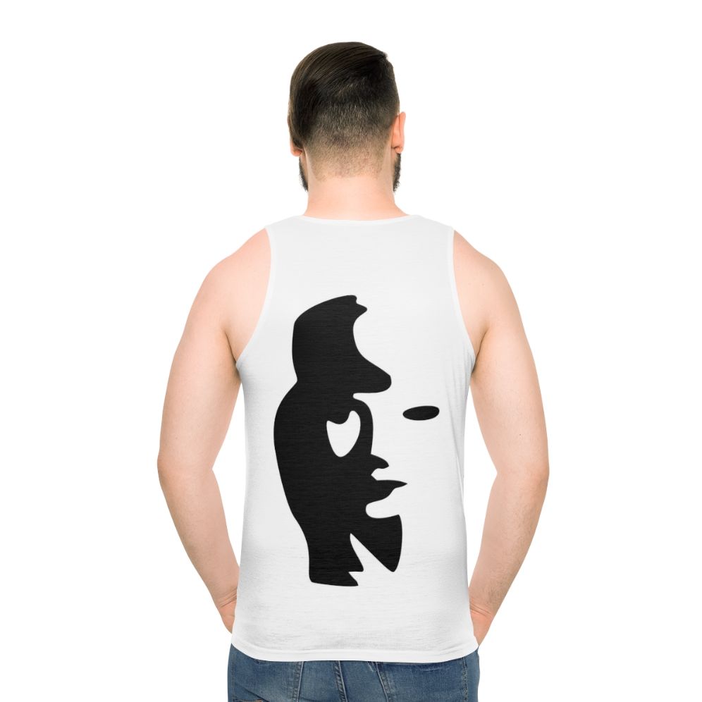 Optical illusion saxophone player unisex tank top