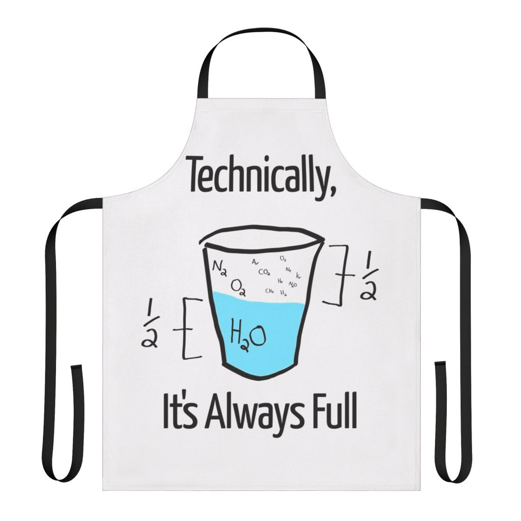 Optimistic scientific apron with molecule and chemistry designs