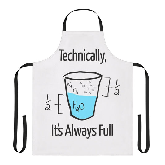 Optimistic scientific apron with molecule and chemistry designs