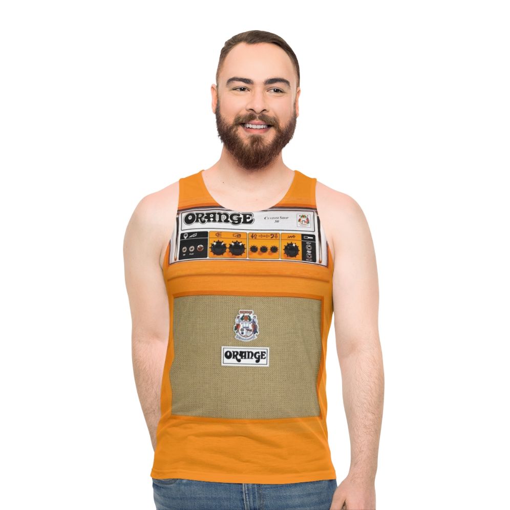 Orange amplifier unisex tank top