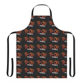 Orange logo apron featuring a tribute design to the band The Oils