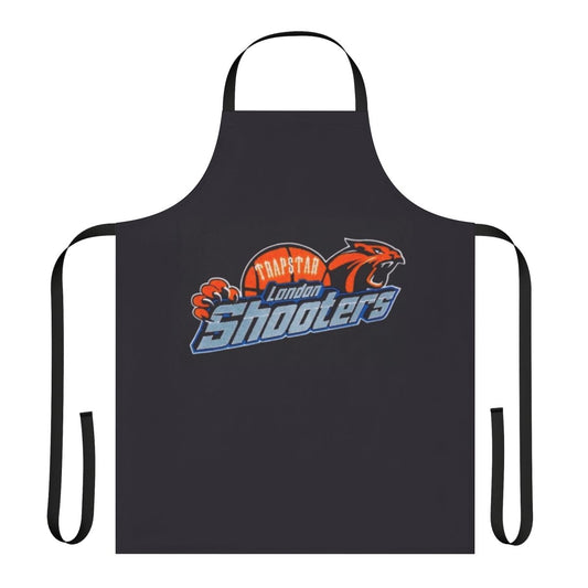 Vibrant orange Trapstar-inspired apron with basketball and tiger graphics