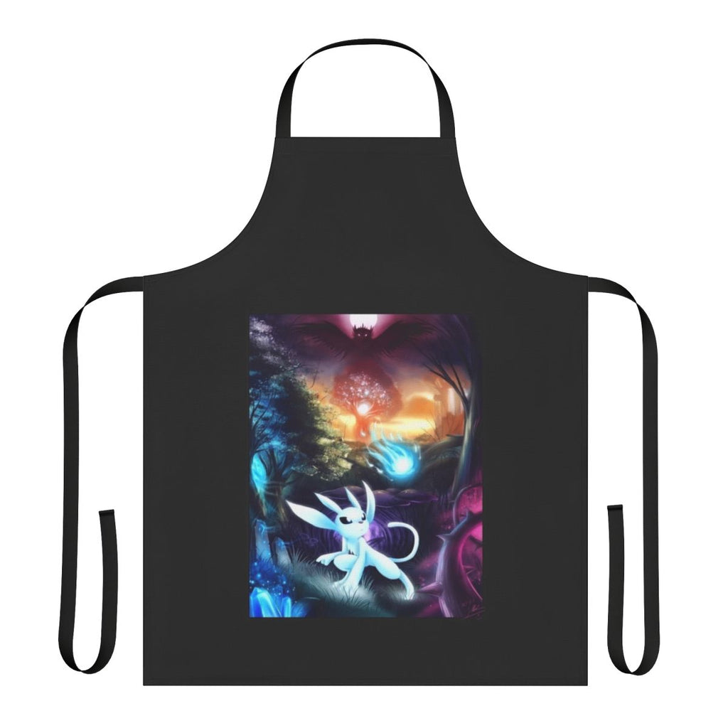 Graphic apron featuring the characters and art from the video game Ori and the Will of the Wisps