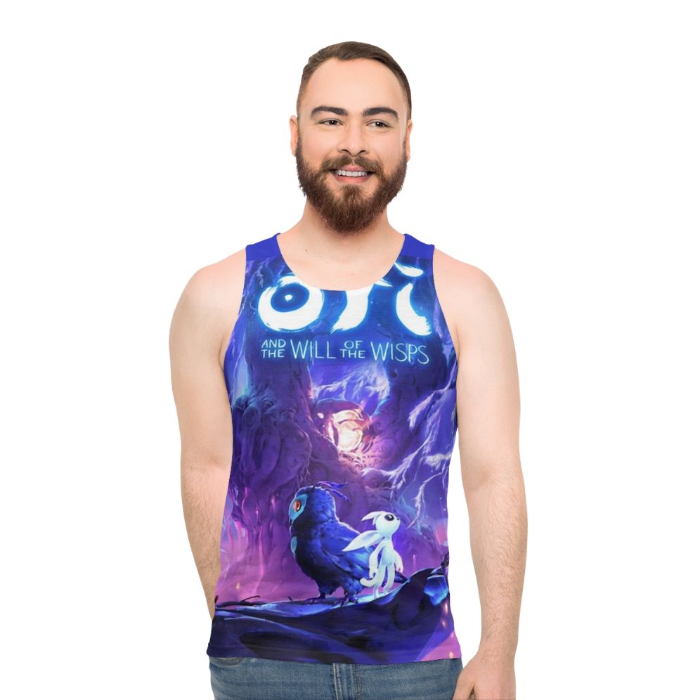Ori and the Will of the Wisps unisex tank top with light burst design