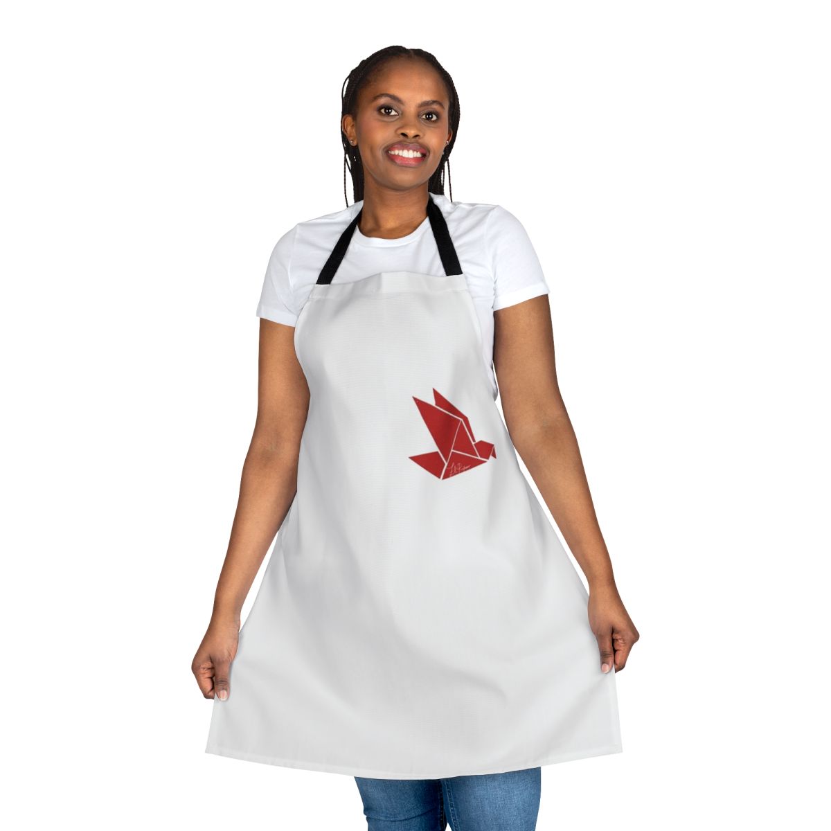 Origami bird money heist apron featuring a stylized design inspired by the TV series La Casa de Papel