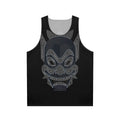 Ornate blue spirit mask unisex tank top