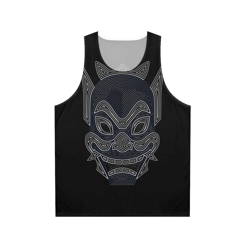 Ornate blue spirit mask unisex tank top