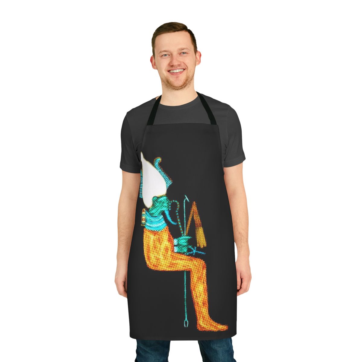 Osiris modern art apron featuring ancient Egyptian god imagery and spiritual design elements