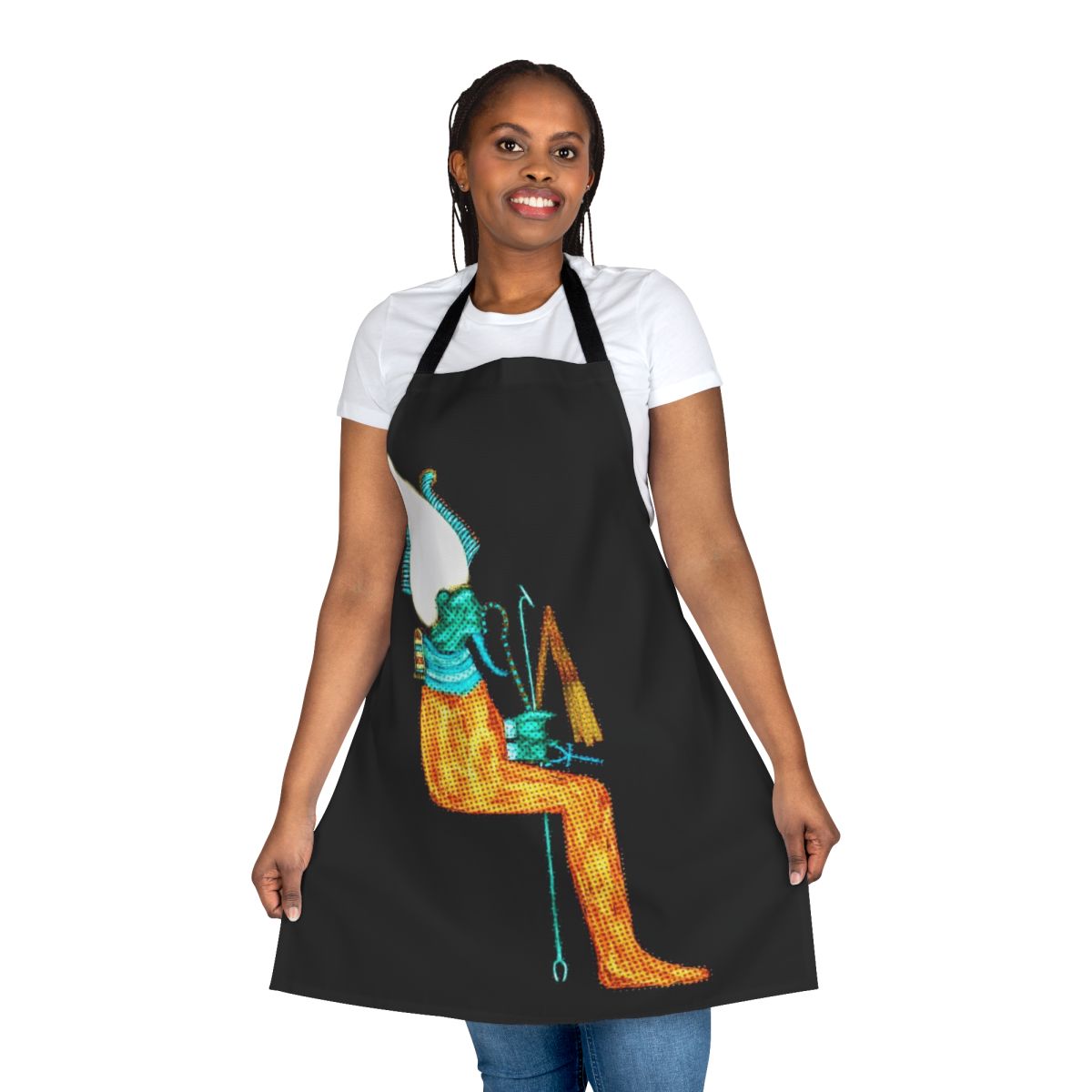 Osiris modern art apron featuring ancient Egyptian god imagery and spiritual design elements