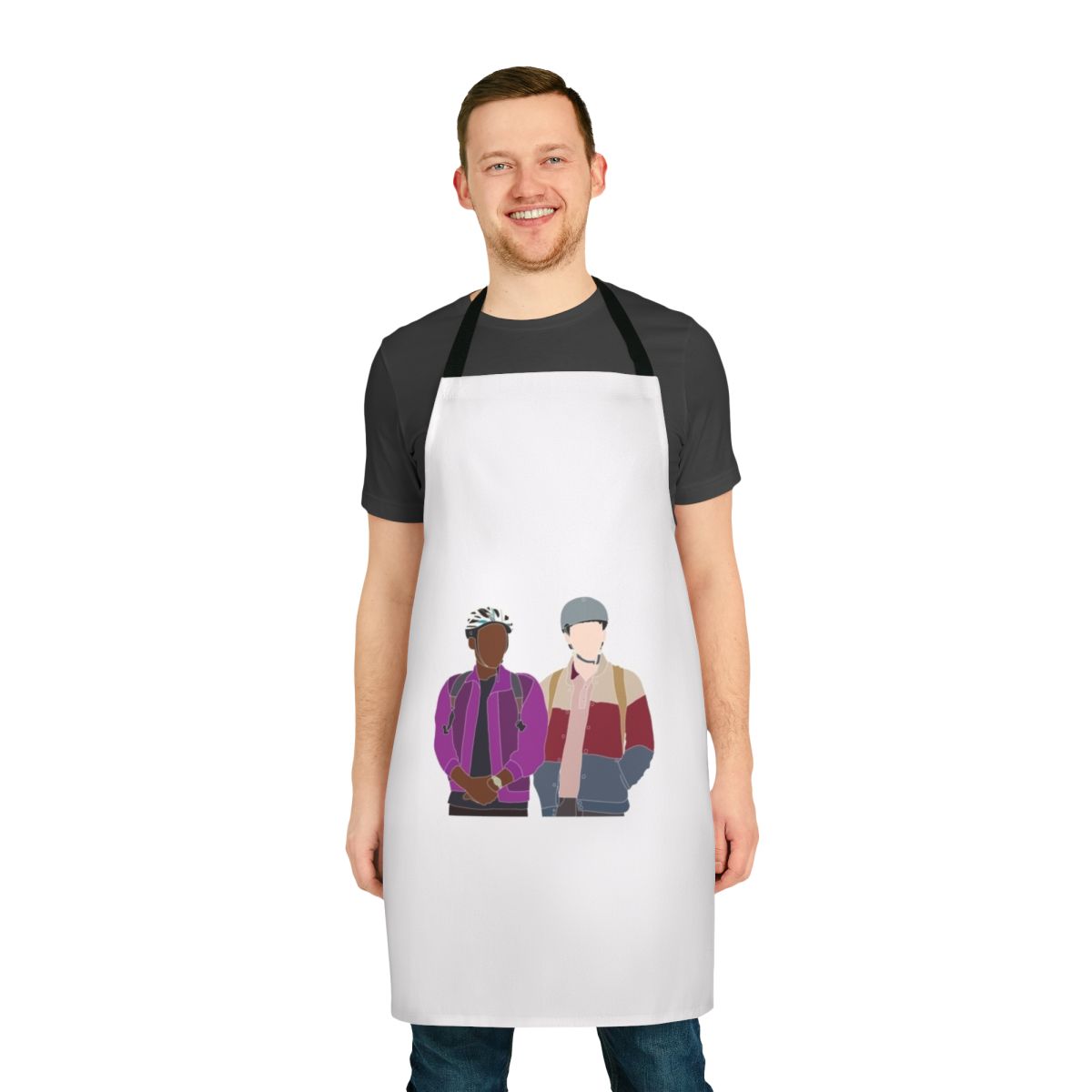 Apron with Otis Milburn and Maeve Wiley, the main characters from the Netflix series Sex Education