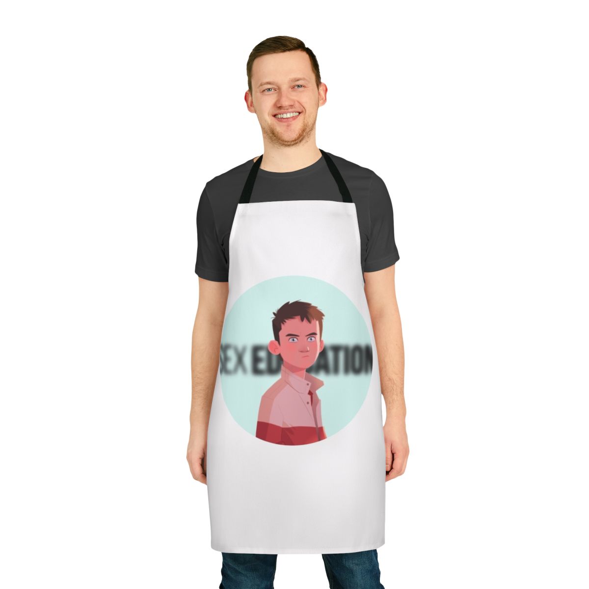 Otis Milburn inspired apron featuring the character from the Netflix series Sex Education