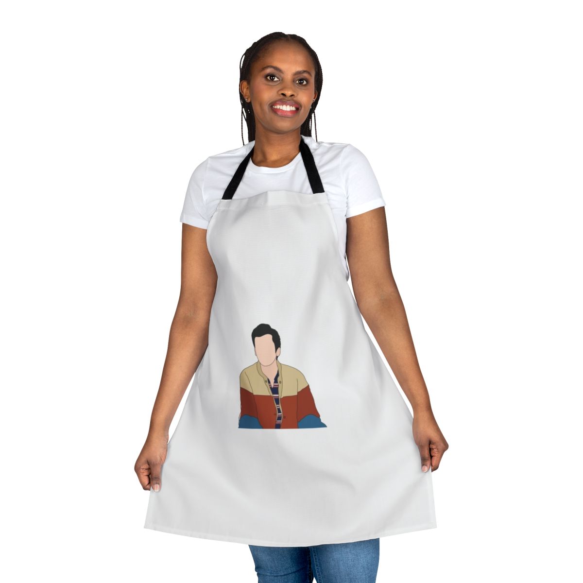 Stylish "Sex Education" inspired apron featuring Otis Milburn and Maeve Wiley