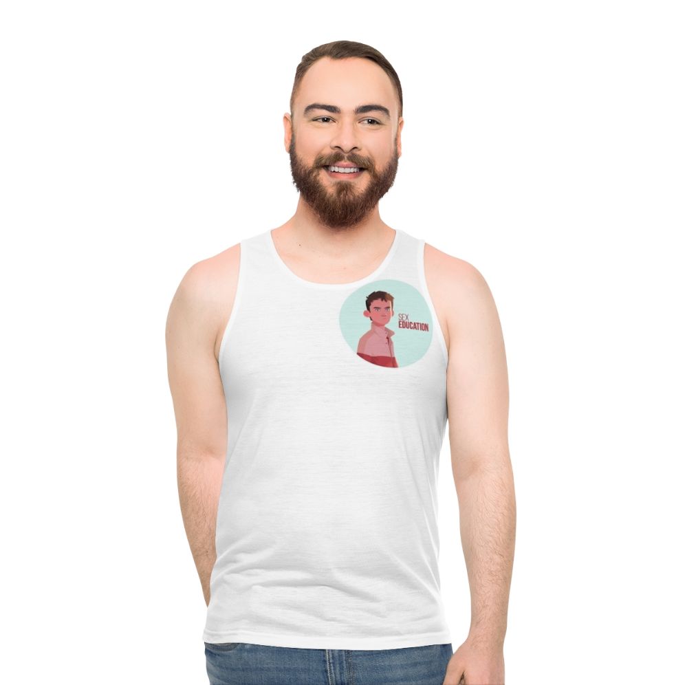 Otis Milburn from the Netflix series Sex Education on a unisex tank top