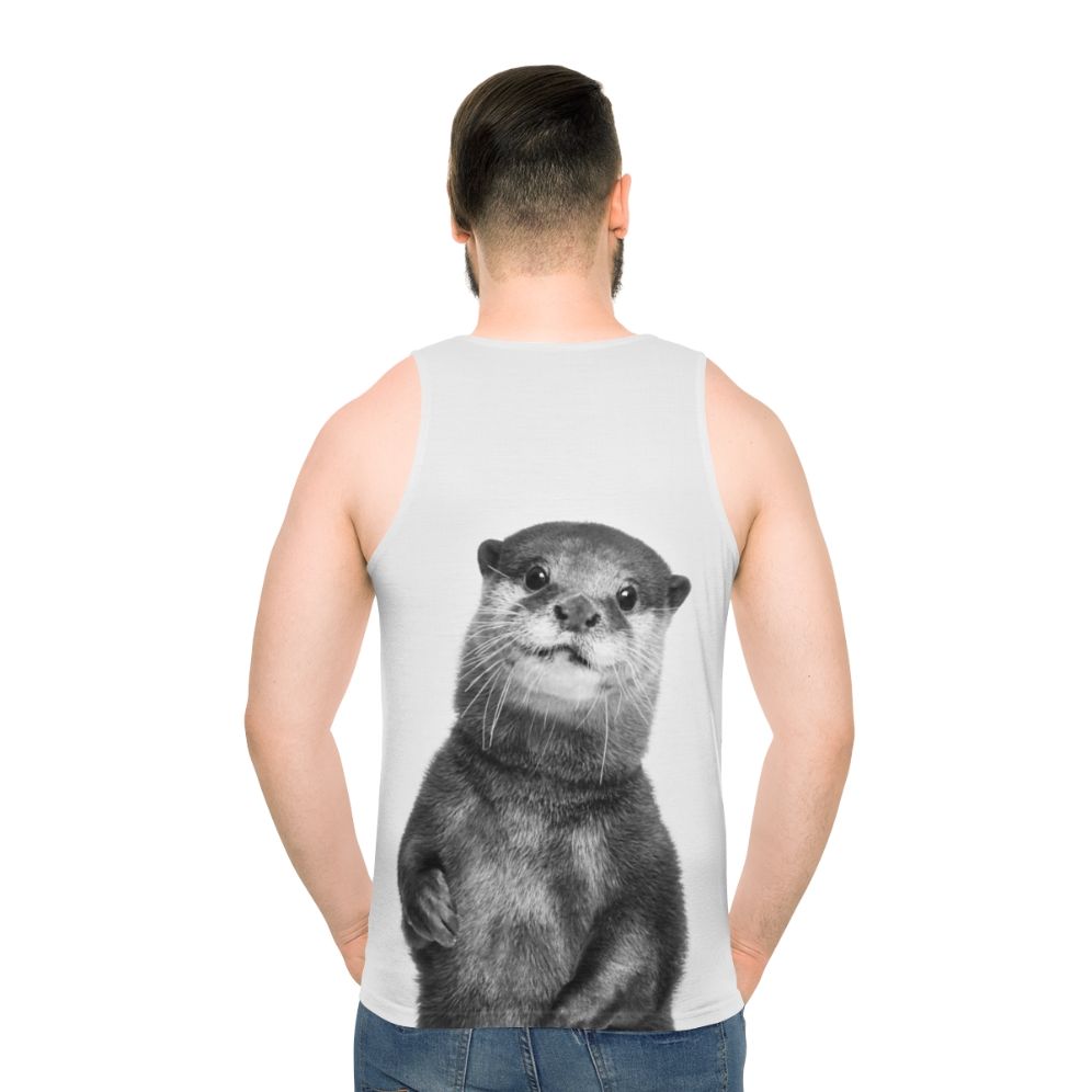 Otter animal portrait graphic on unisex tank top