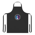 Space-themed water color rocket logo printed on a high-quality apron