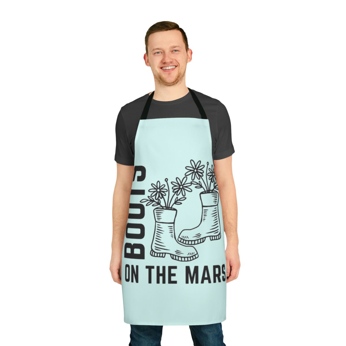 Space Force Themed Apron with Rocket Ship, Boots, and NASA Imagery