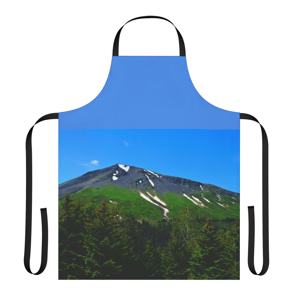 Outdoor adventure apron featuring the scenic landscape of Mount Marathon in Seward, Alaska.